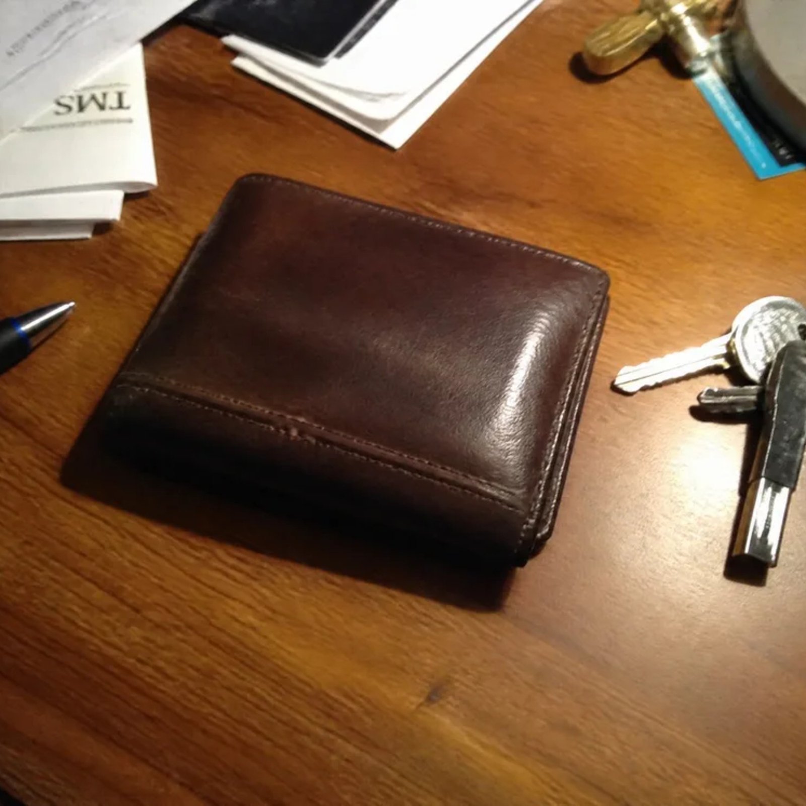 Square crop of the same wallet, exported by SizeSpec without background removal